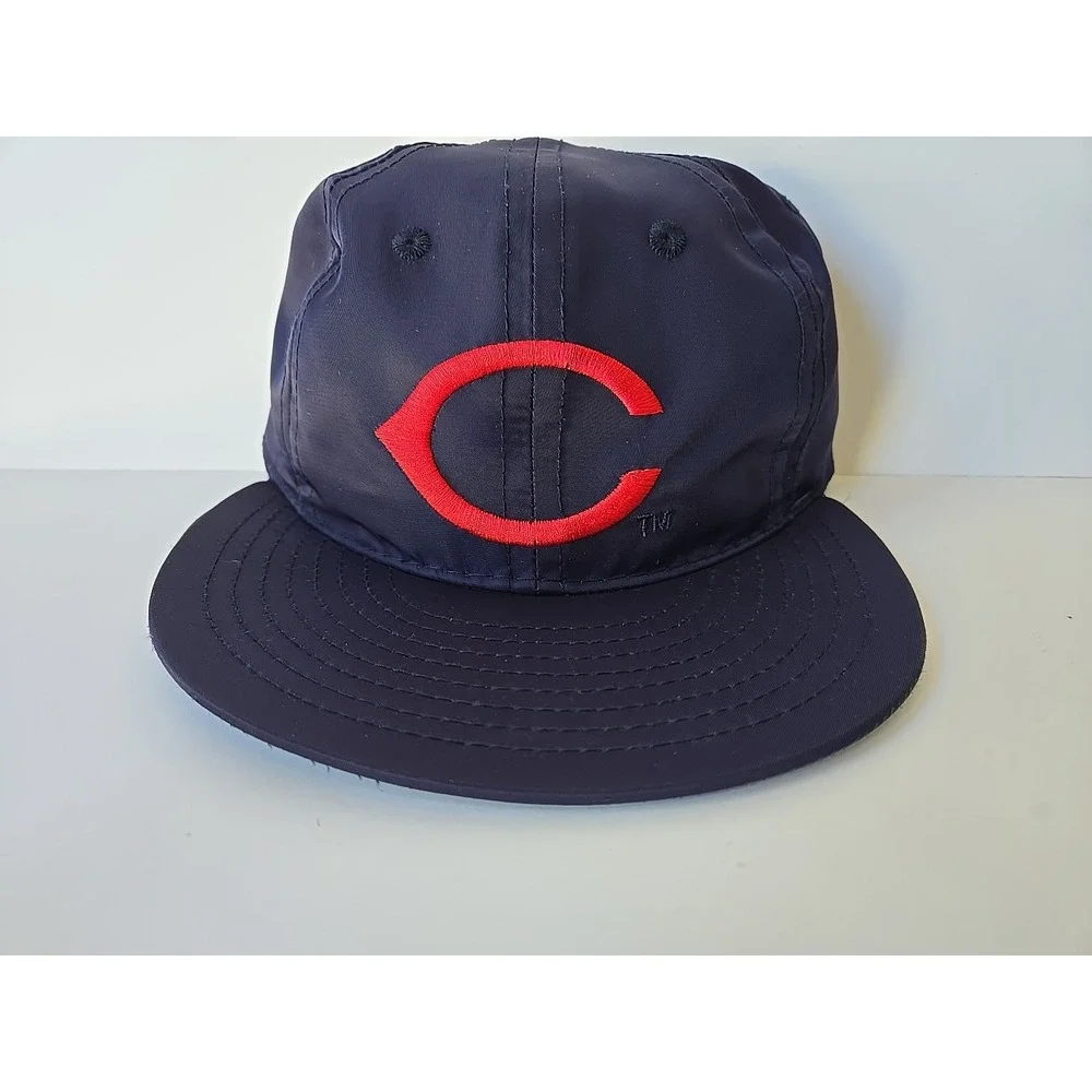 Ebbets Field‎ Flannels x '47 Cincinnati Reds Hat Satin  7 1/8 7.125 Fitted Vtg